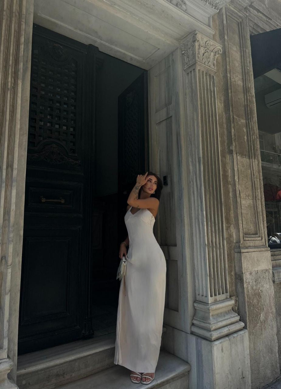 Elegant Beige Maxi Dress