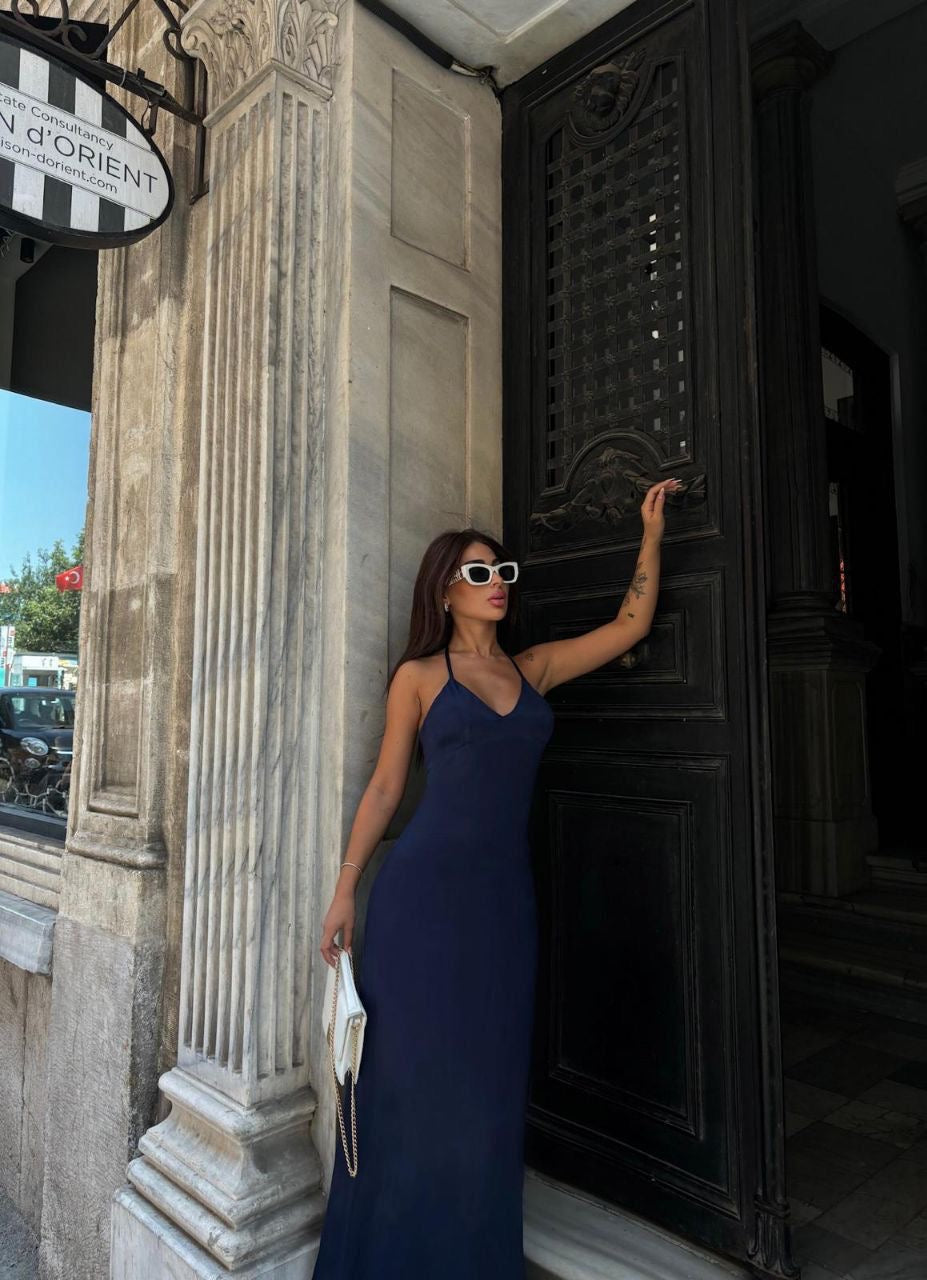 Elegant Navy Maxi Dress