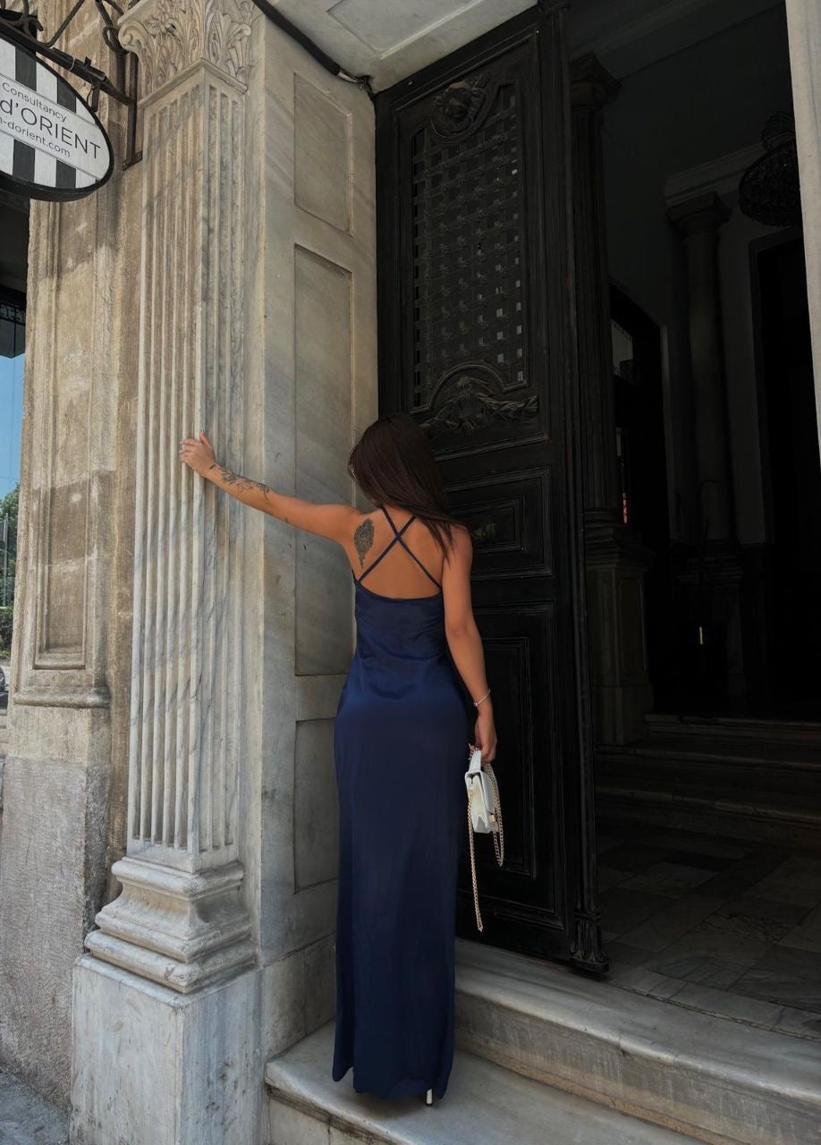 Elegant Navy Maxi Dress